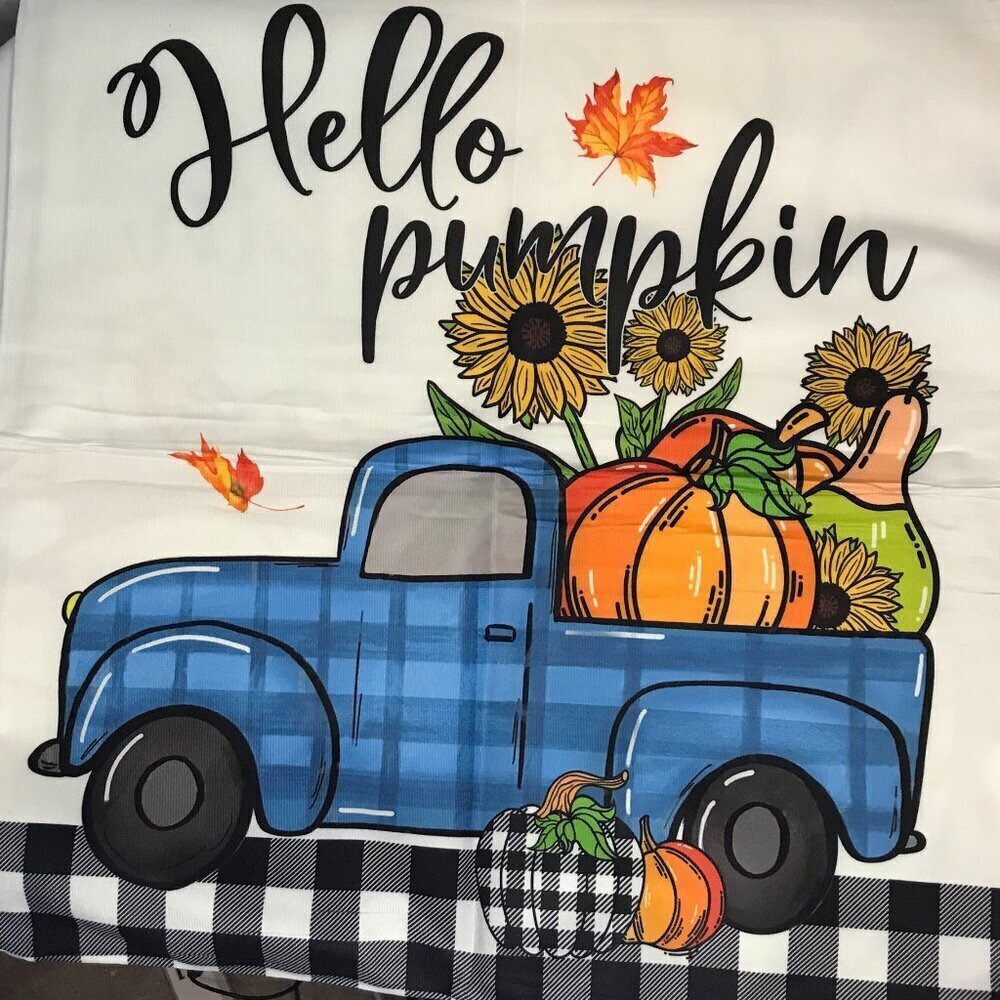 NOWT Microfiber Pillow Cover 19 1/2" x 19 1/2" fall, truck, sunflower, pumpkin